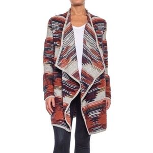 Lucky Brand Aztec Open Drape Sweater Cardigan XS